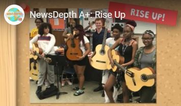 image of students playing guitars - NewsDepth A+ Rise Up