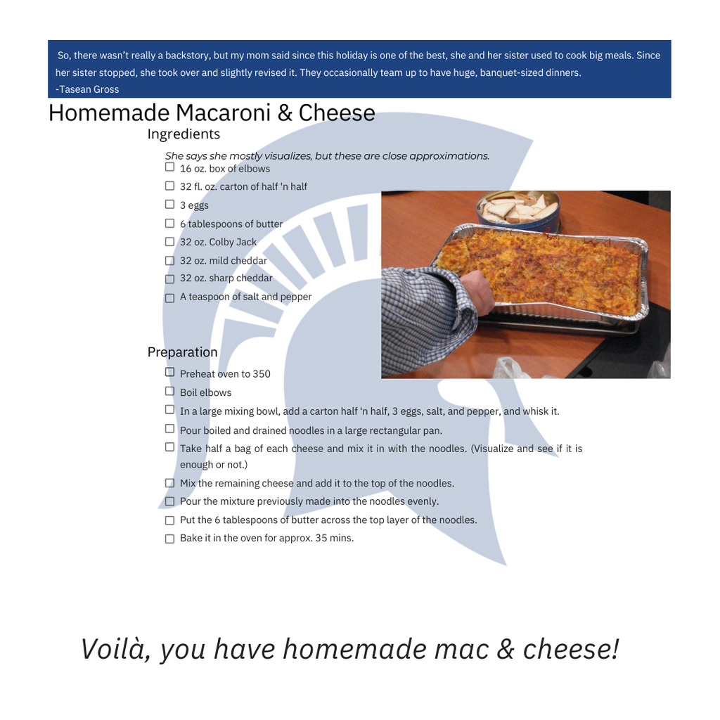 Homemade Mac 'N Cheese recipe graphic