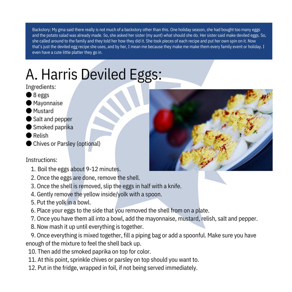 A. Harris Deviled Eggs Recipe Graphic