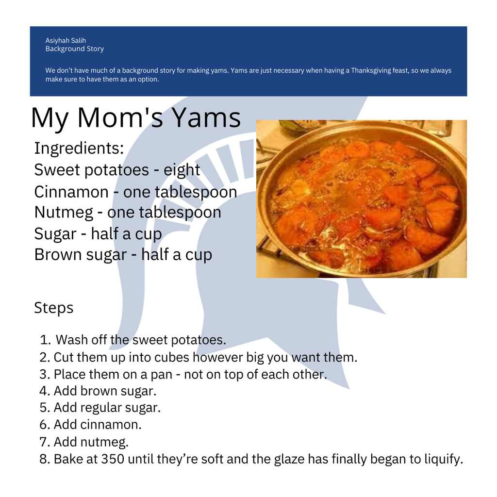 My Mom's Yams Recipe Graphic