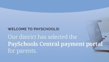 also image of welcome to payschools and other text on blue background